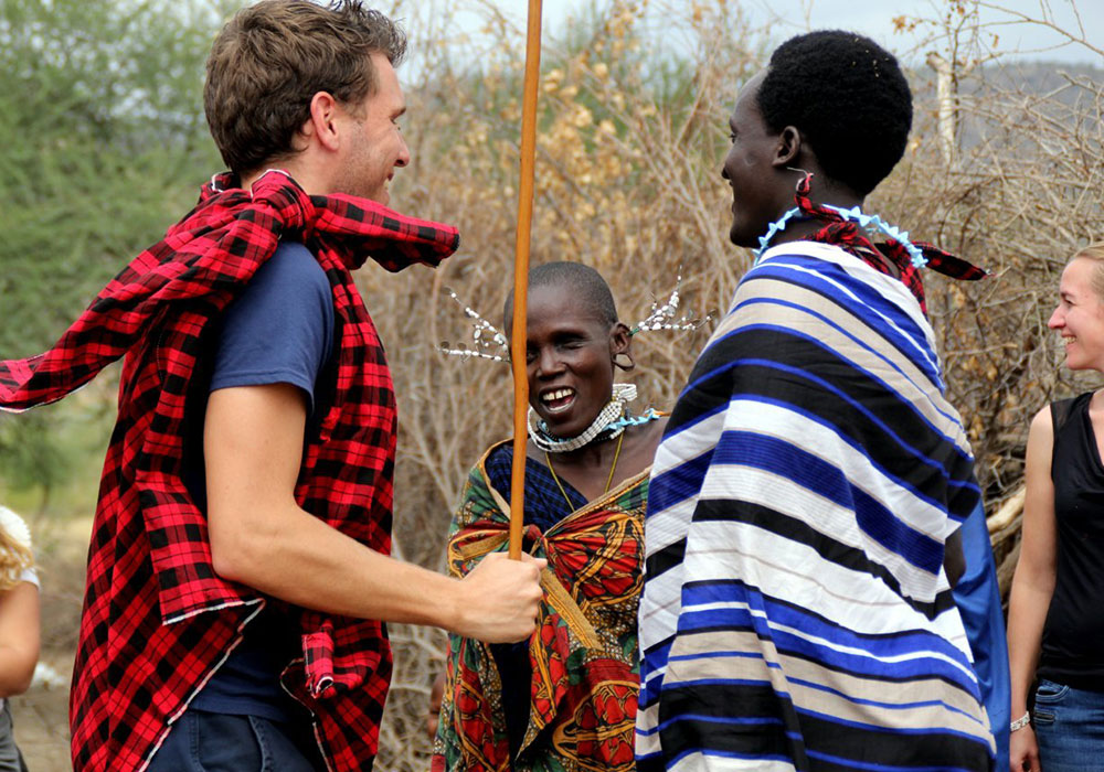 Traditional dancing with Maasai family Yamath in Tanzania